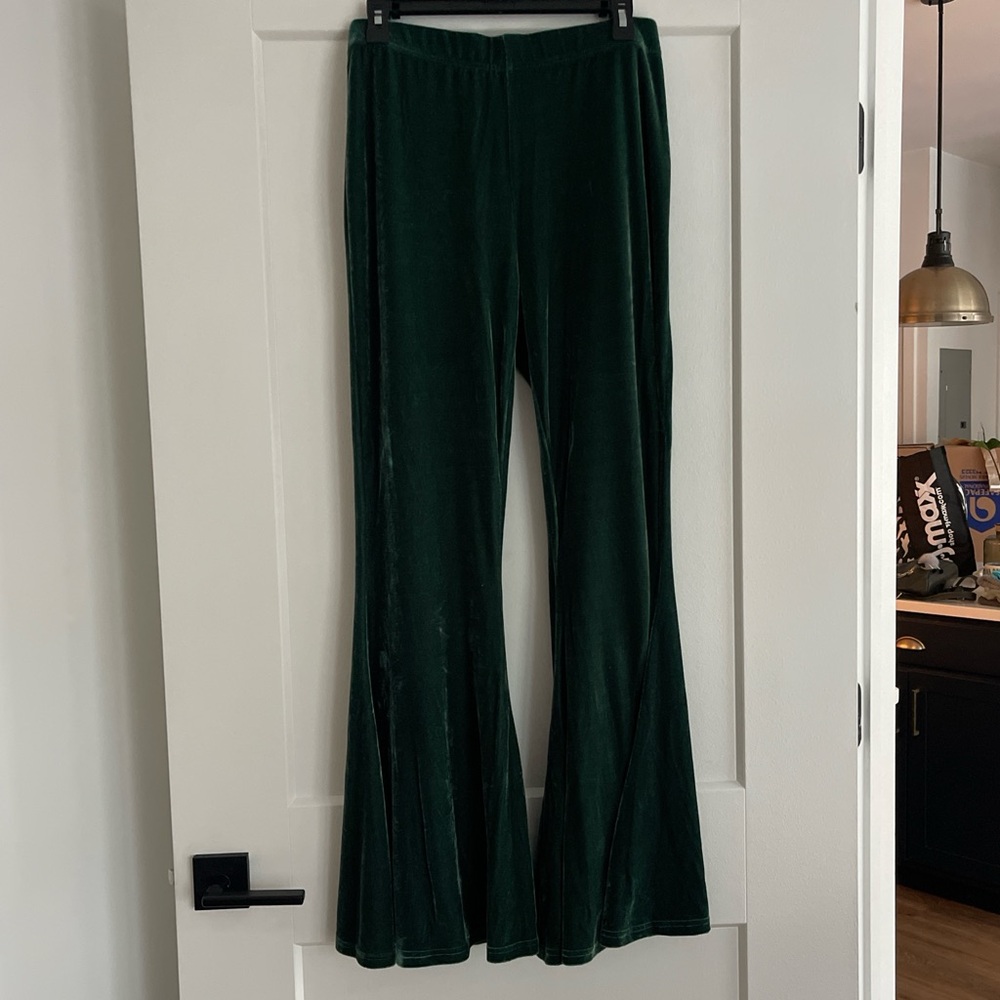 Killstar Deep Green Velvet Flare Pant